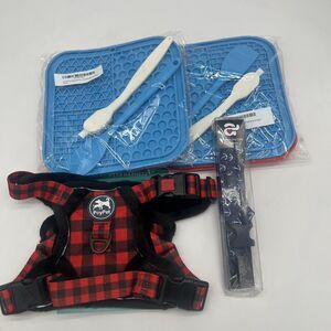 Bundle For Your Medium Dog Harness Collar Lick Mats All New Doggie Gear